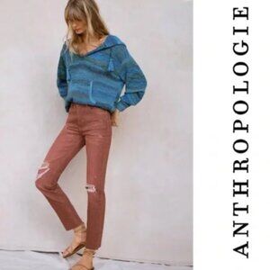 Anthropologie Pilcro Mauve The Vintage Straight Distressed Jeans Size 27‎
